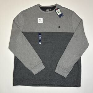 IZOD Advantage Sweatshirt Mens Large NWT Gray Colorblock Stretch Performance